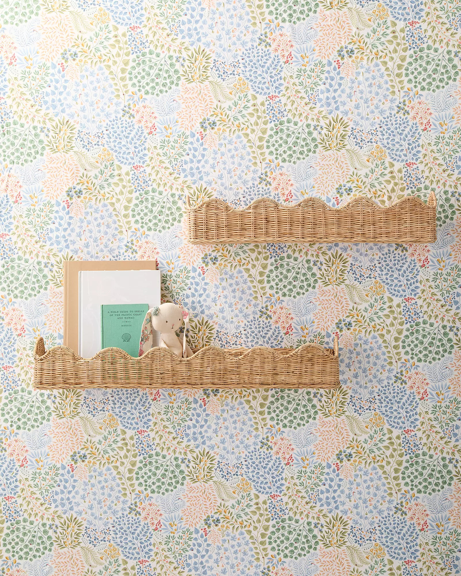 Rattan Wave Wall Shelf | Serena and Lily