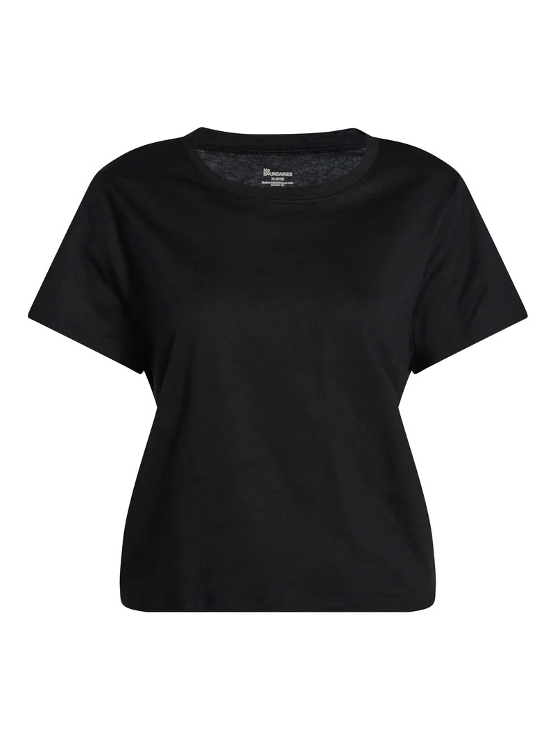 No Boundaries Cotton Tee with Short Sleeves, Women’s XXS-XXL | Walmart (US)
