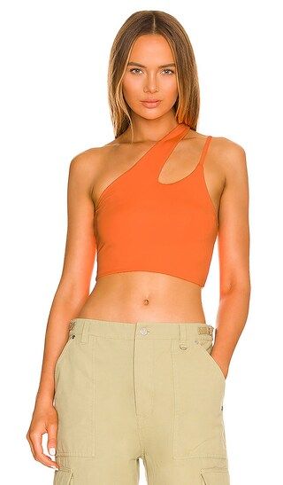 Nayeli Asymmetric Crop Top in Orange | Revolve Clothing (Global)