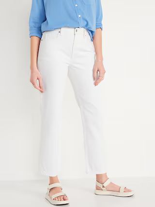 High-Waisted Slouchy Straight Cropped Non-Stretch Tapered Jeans for Women | Old Navy (US)