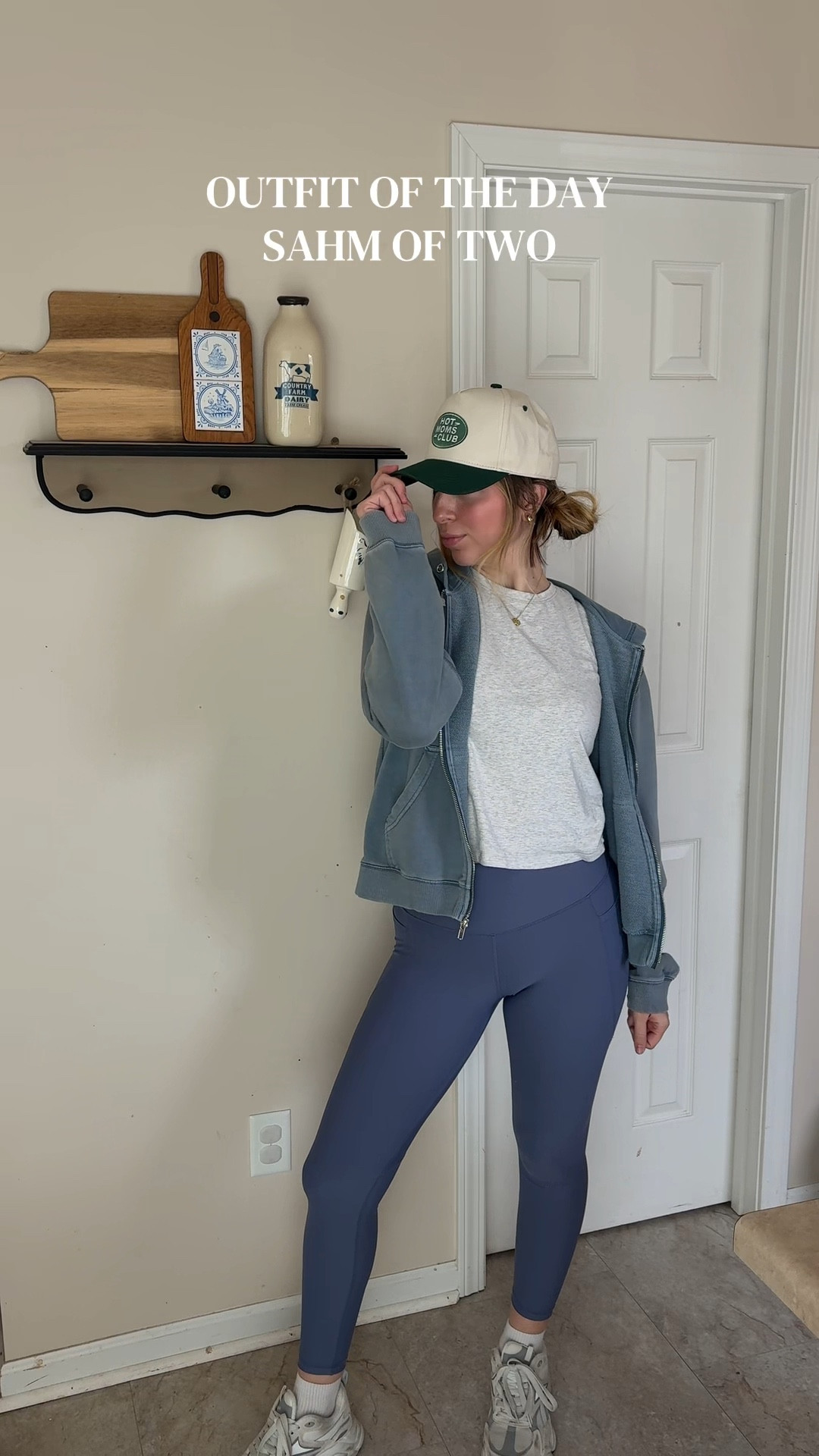 spring outfits 2026. Trucker hat. Hoodie. Leggings. Crop shirt. Sneakers. Mom outfit. 

#LTKgrwm #LTKootd #LTKmomlife