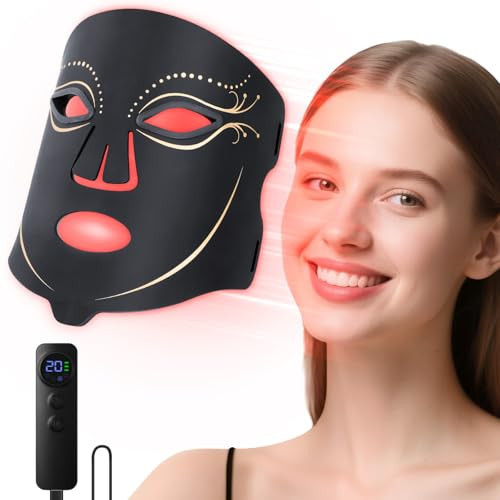 Morfone Red Light Therapy for Face, 4 Modes LED Face Mask Light Therapy with Timing Function, Near-Infrared 850NM Red Light Therapy for Home Use, Gift for Women Girls | Amazon (US)