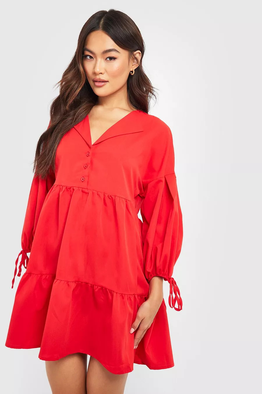 Button Through Smock Dress | boohoo (US & Canada)