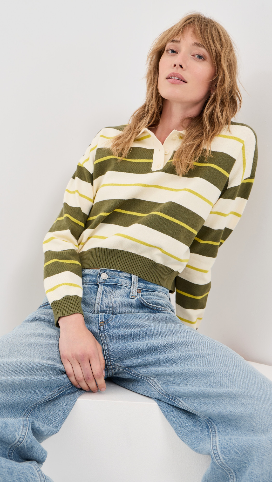 LE BOP Zadie Polo Shirt Midnight Stripe M | Shopbop