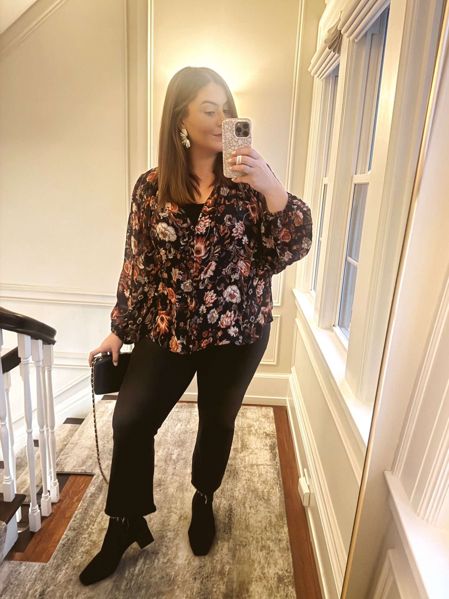 Winter date night outfit - wearing 1X in tank & blouse, 16 in jeans. Use CARALYN20 at Spanx. 

#LTKMidsize #LTKSeasonal #LTKStyleTip