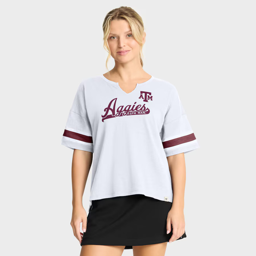 Texas A&M Aggies Fanatics Women's Hometown Premium Script T-Shirt - White | Fanatics