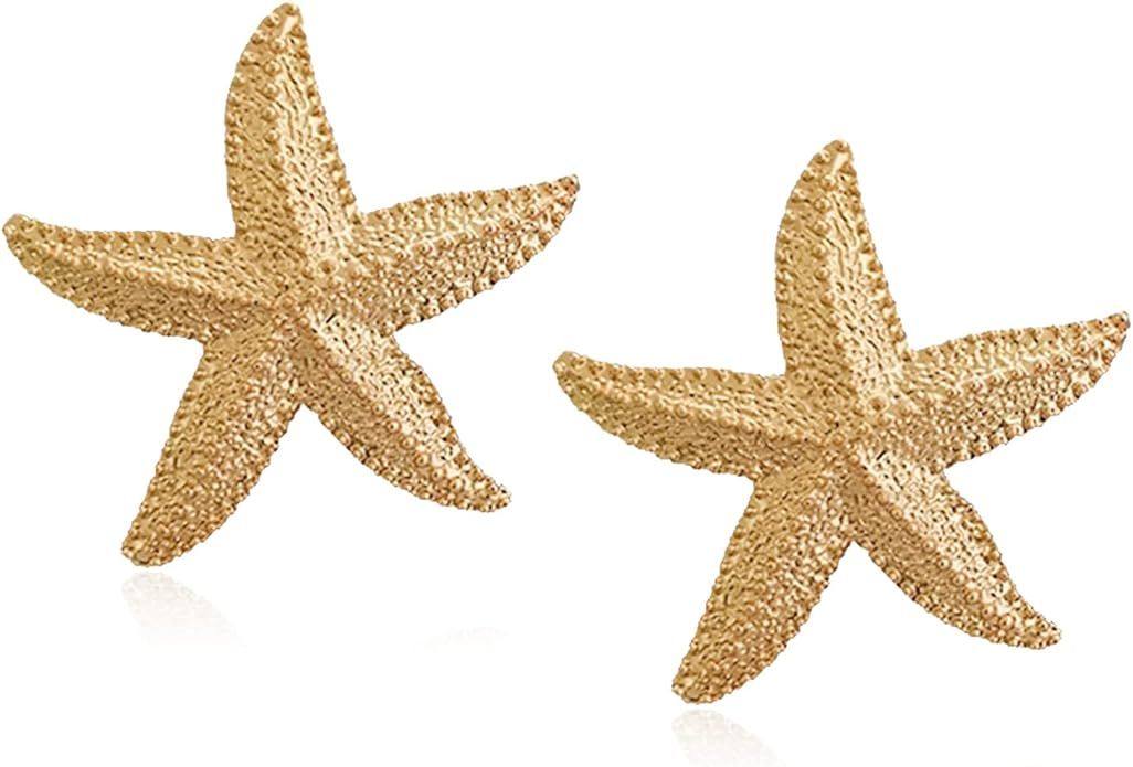 TIANBANGSHI Boho Starfish Earrings Starfish Statement Star Stud Earrings for Women Girls Beach Oc... | Amazon (US)