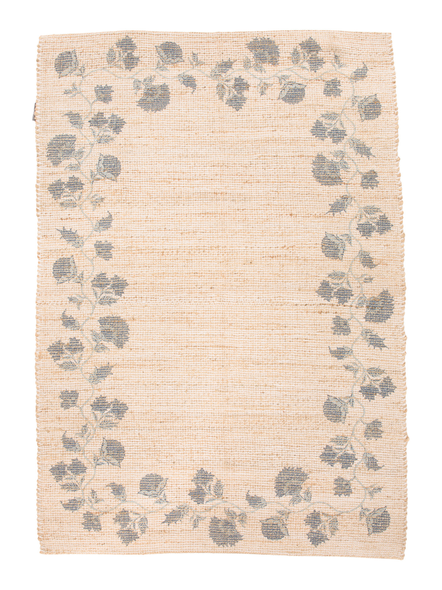 5x8 Jute And Cotton Blend Floral Border Print Area Rug | Marshalls