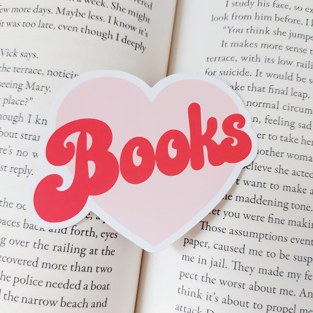 LOVE BOOKS Sticker Book Heart Sticker Book Lover Sticker reading Sticker Bookstagram Sticker Cute... | Etsy (US)