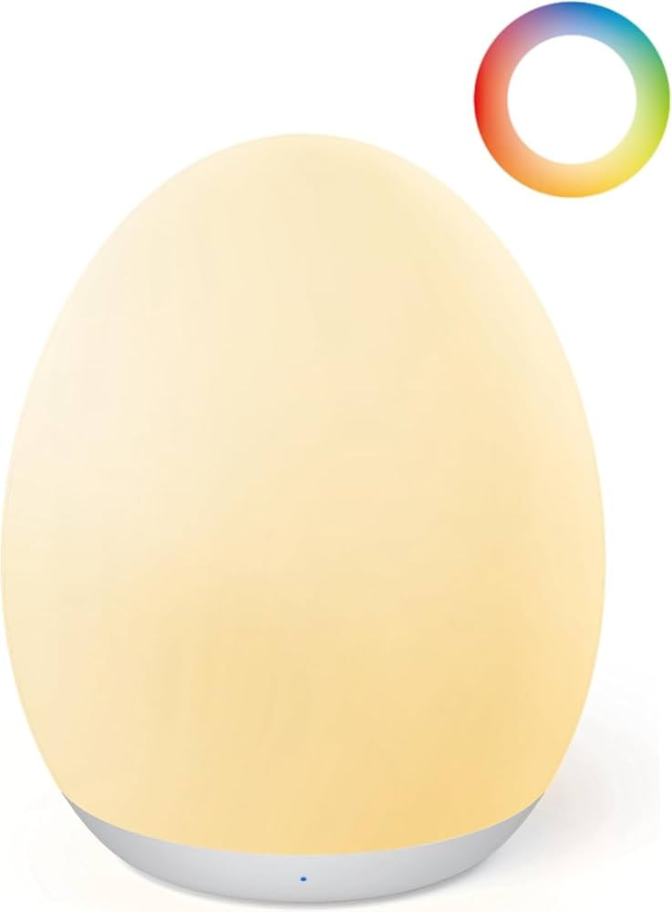 JolyWell Night Light for Kids, Baby Egg Light with 7 Colors Changing Mode & Stepless Dimming, Nur... | Amazon (US)