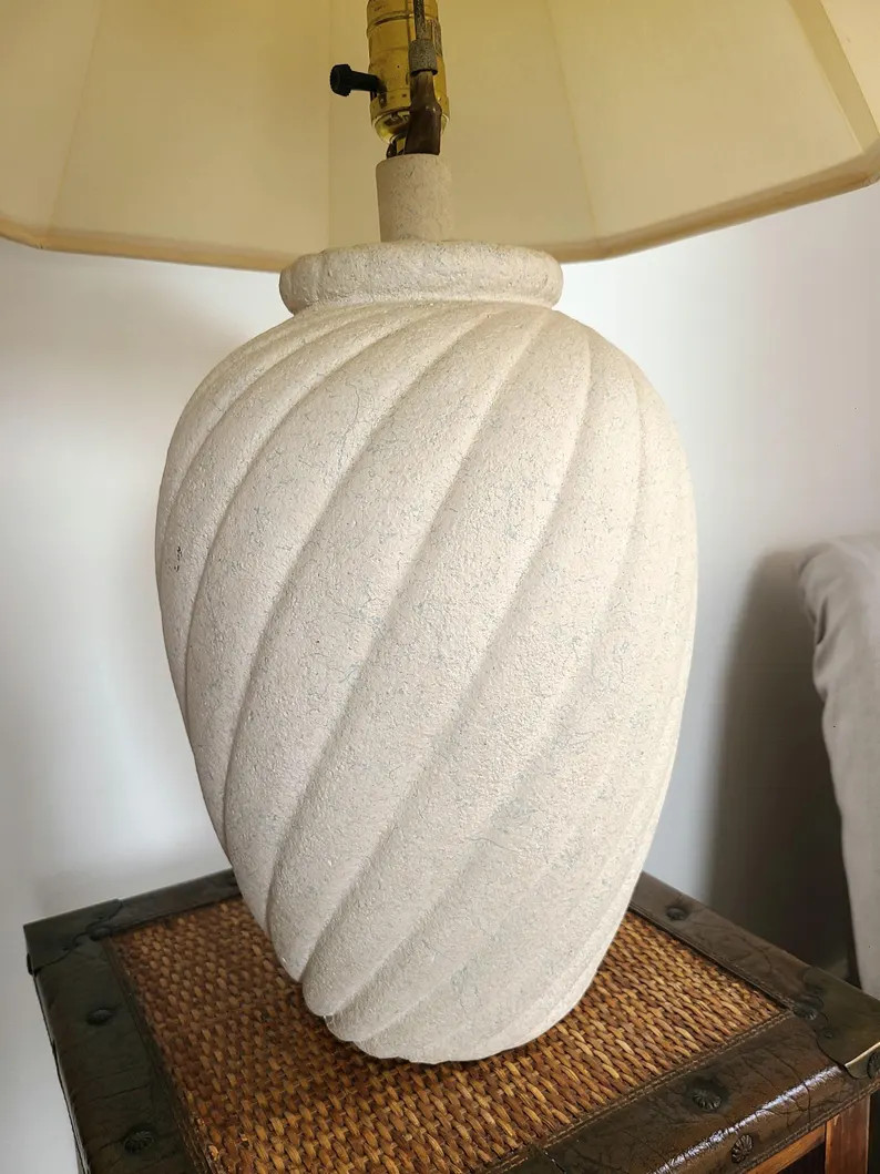 Vintage Post Modern Swirl Plaster Table Lamp - Etsy | Etsy (Global)