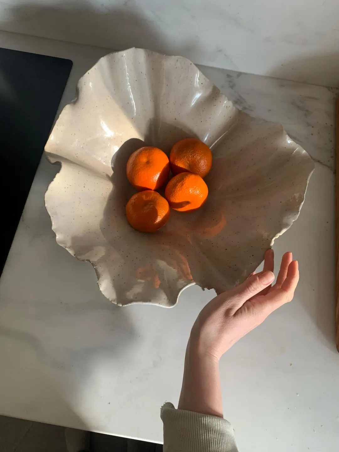 Handmade Ceramic XXL Large Fruit Bowl Serving Dish Organic Table Decor Minimalistic Luxury Tablew... | Etsy (US)
