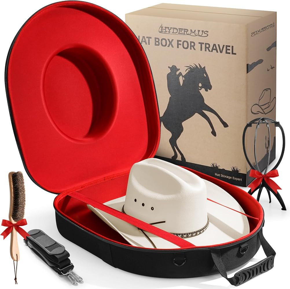 Hat Case for Cowboy Travel Extra Large, Waterproof Hard Box Can Storage for Fedora Panama Tweed C... | Amazon (US)