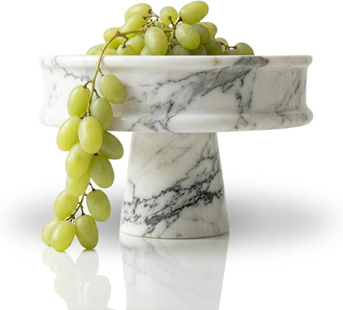 Marble Fruit Bowl for Kitchen Counter, 10" Handcrafted Natural Stone Decorative Bowl, Catch-All K... | Amazon (US)