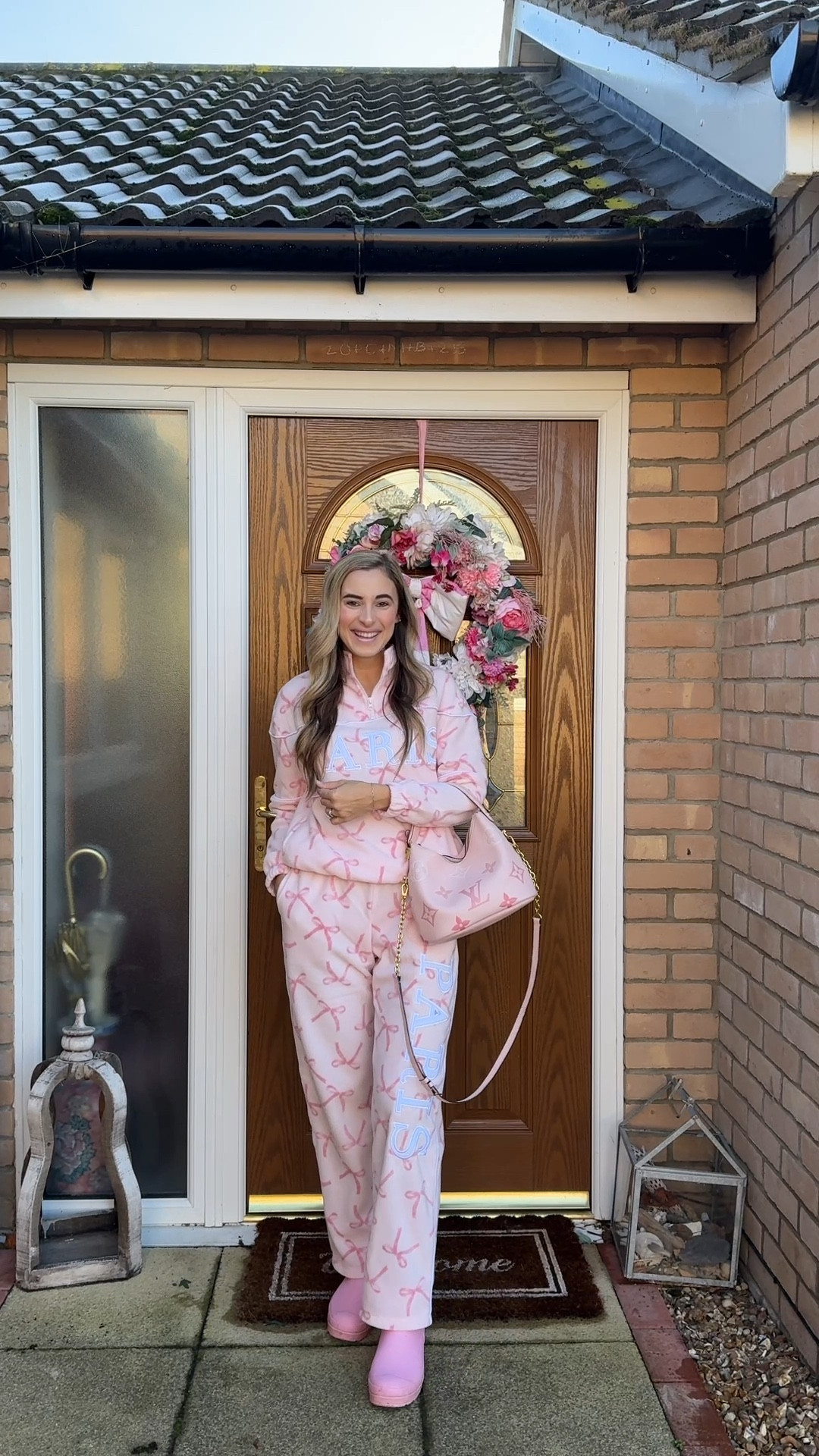 OOTD. Outfit of the day. Winter outfit. Pink girly outfit. LoveShackFancy vibes. Paris pink bow matching fleece sweat set from Macys. It's on major sale for Black Friday! Wearing with my favorite rain boots, the Hunter Play. 

#LTKCyberWeek #LTKootd
