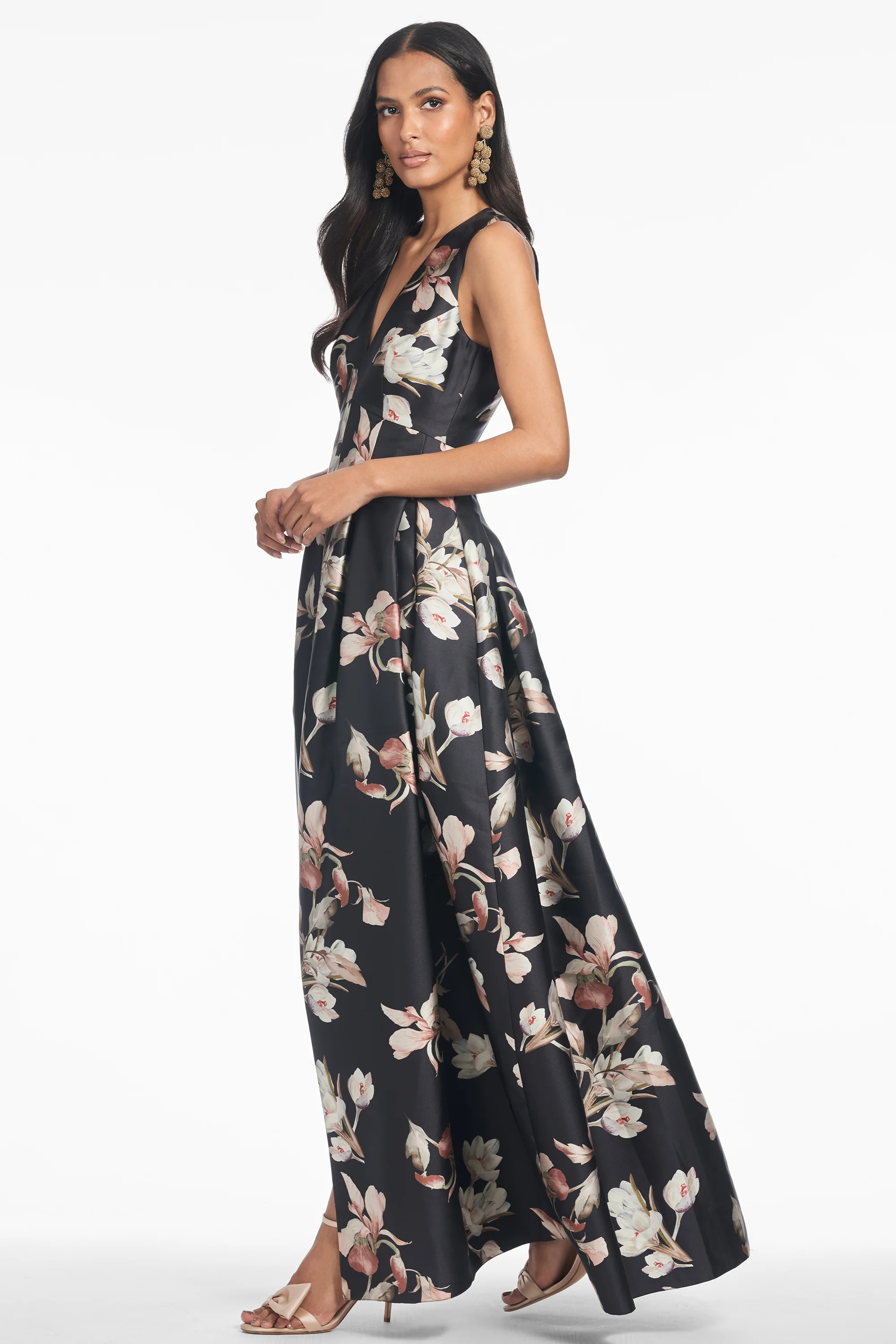Brooke Gown - Black Venetia Petal | Sachin and Babi