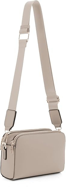 EVVE Crossbody Bags for Women Trendy Triple Zip Small Crossbody Camera Bag Purse with Wide Guitar... | Amazon (US)