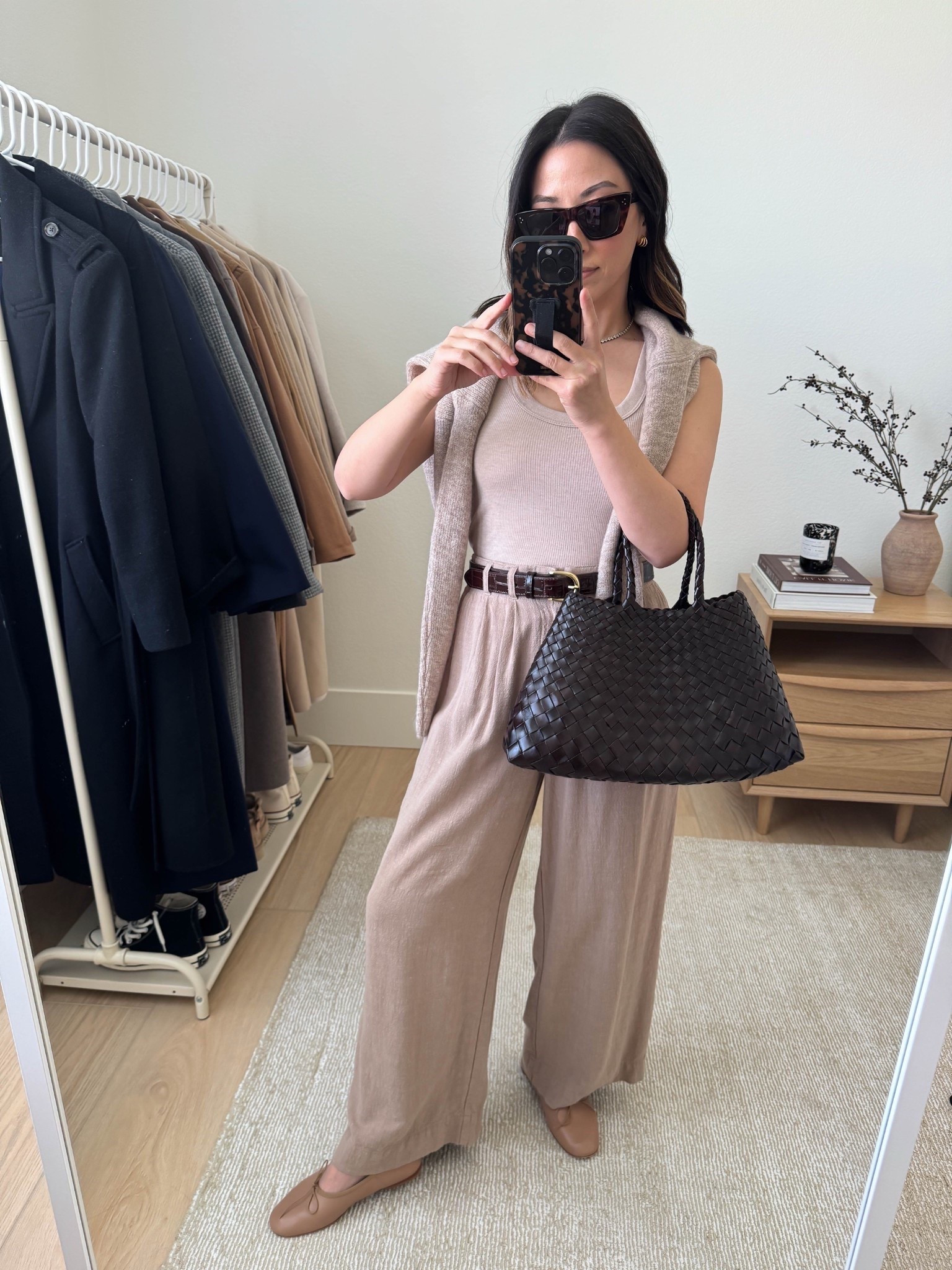Linen trousers that are petite-friendly. You have to wash and dry these so the length comes up a bit. This years versions run small, size up. 

Treasure & Bond tank xs (old)
Z Supply vista pants xs. But size up for current style
Mansur Gavriel flats 35
J.Crew belt
Dragon Diffusion santa croc small
Sezane cardigan xs
Celine sunglasses

Summer outfits, summer style, petite style 

#LTKItBag #LTKShoeCrush #LTKPetite