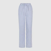 STRIPED COTTON WIDE LEG TROUSERS - BLUE / WHITE | WAT The Brand