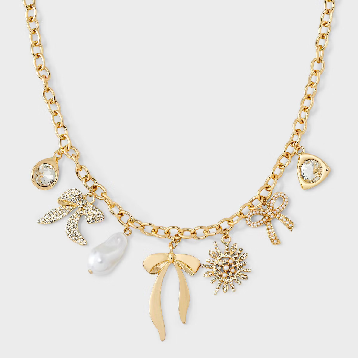 Bow Charm Necklace - A New Day™ Gold | Target
