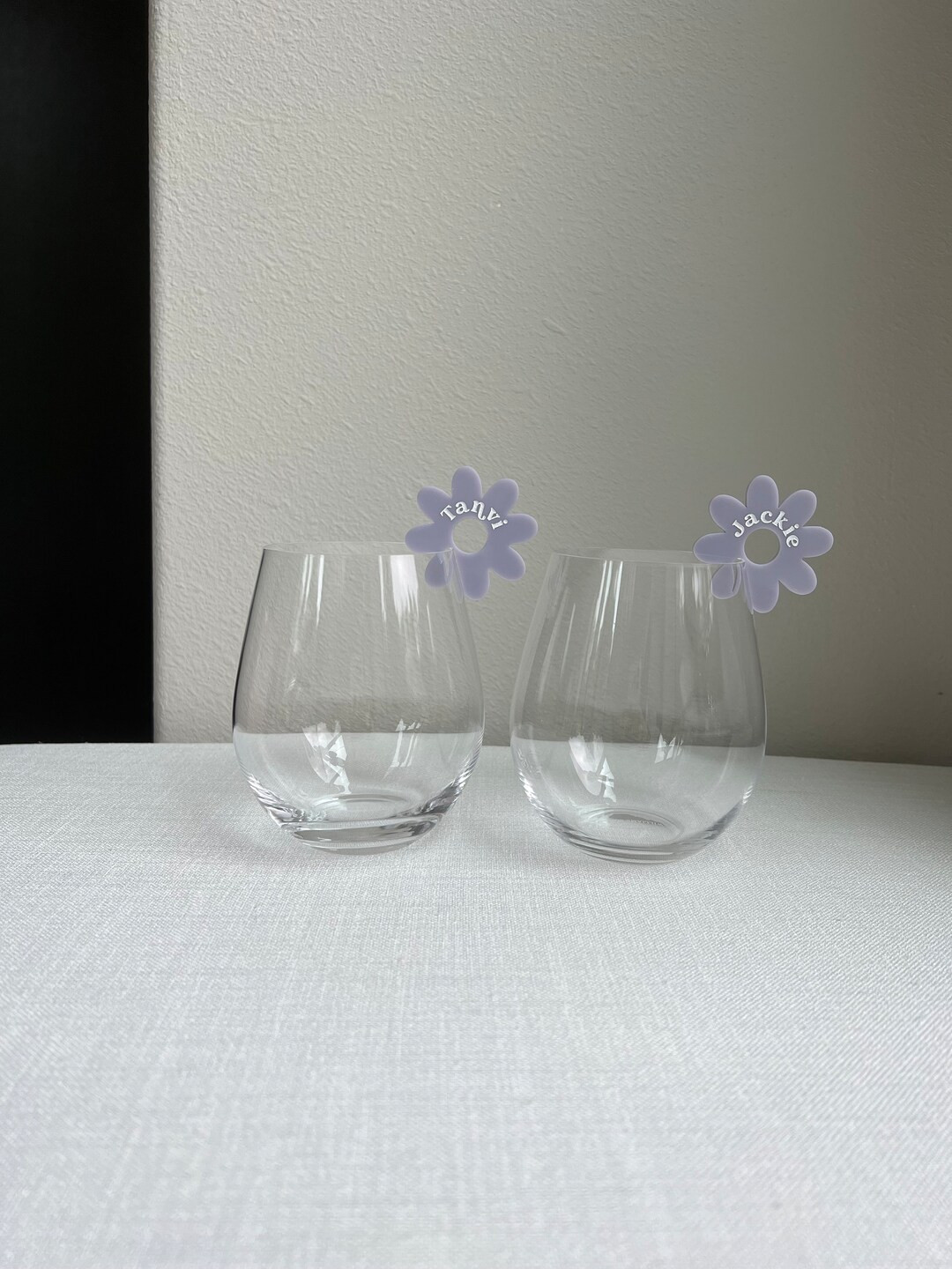 15 Drink Tags - Scalloped, Daisy, Wavy & Circle - Custom Wine Glass Charms, Drink Markers, Cockta... | Etsy (US)