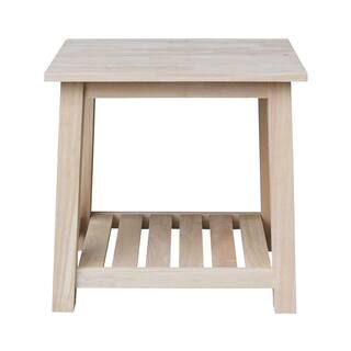 International Concepts Surrey Unfinished Solid Wood End Table OT-16E | The Home Depot