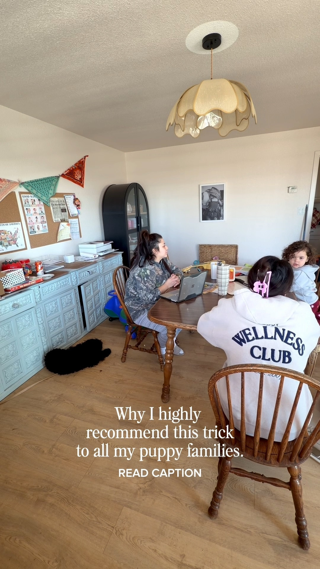 Hey, it’s okay for your puppy to be bored. It’s actually really good for them and helps to prevent things like separation anxiety. 

Allowing our puppies access to be around us but not have 100% free range of the house has been a trick in our book for a very long time now. 

It’s so important that your puppy knows to “read the room” DO NOT give in to the whining or barking.

You can see Blue Slush here eventually just resorted to a calm laying position. That’s exactly what we wanted from him! 

In order to tether correctly you also need a good working leash. These leashes are my holy grail and will forever be a staple in my puppy raising routine. 

If you’d like the link comment LEASH and I’ll send it over. 

Forward this to anyone you know who’s raising/training a puppy right now 🐕