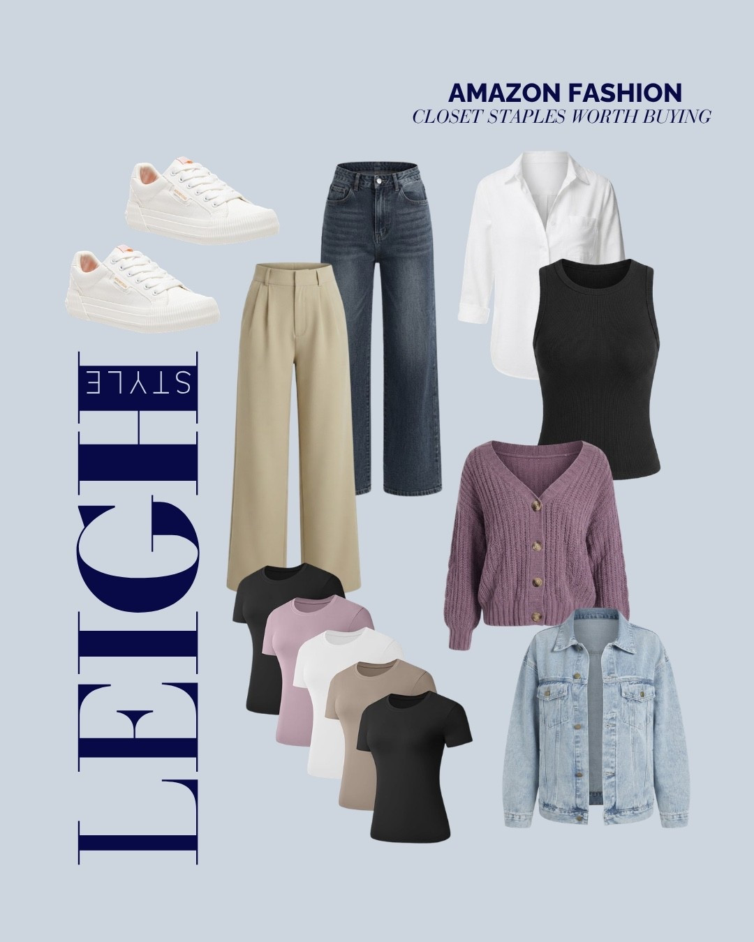 Caption:
The Amazon closet staples you’ll actually wear on repeat 🤍 Easy basics that work season after season.

Amazon fashion staples, Amazon wardrobe essentials, closet staples for women, Amazon basics, capsule wardrobe essentials, everyday outfit basics, elevated basics, white button down shirt, wide leg trousers, straight leg jeans, basic tees, women’s cardigan, denim jacket, white sneakers, fall wardrobe essentials, classic style, Amazon fashion finds, capsule wardrobe 2026

#LTKootd #LTKmomlife #LTKSeasonal