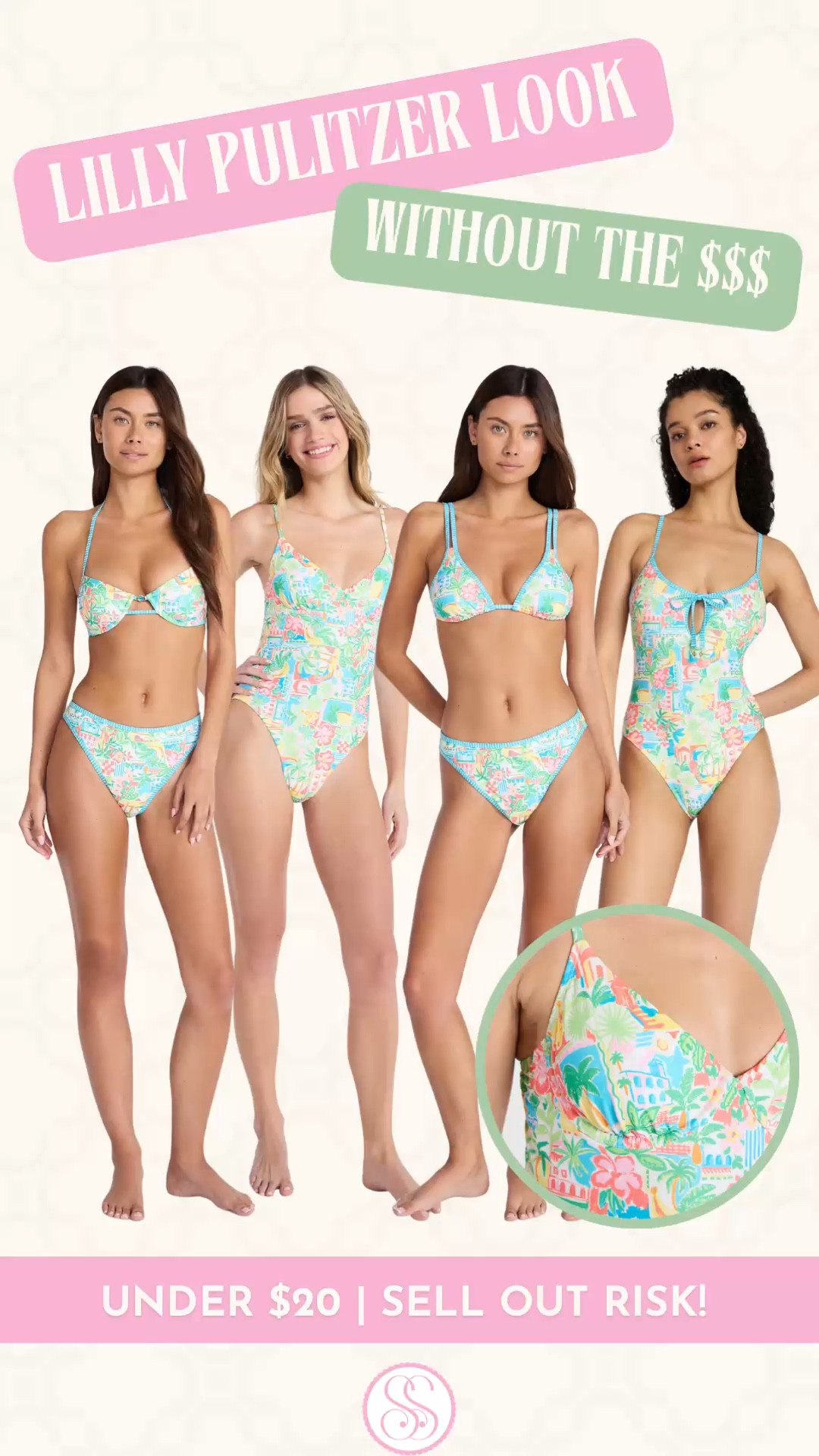 Lilly Pulitzer look for less | Walmart swim | tropical print swimsuit | vacation swimsuit women | resort swimwear women | Palm Beach style

New swim just landed at Walmart and this print made me stop immediately.

It is so Lilly Pulitzer coded. The bright tropical color story, the playful postcard print, the resort feel — it has that same cheerful, expensive-looking energy women love in Lilly swim, just without the price tag.

There are bikini and one-piece options, all in the same print. The one-piece is especially good: adjustable straps, underwire support, high-leg cut, and cheeky coverage. Cute and actually designed to flatter.

This is exactly the kind of swim women search for when they want:
Lilly Pulitzer look for less
Lilly Pulitzer swimsuit look for less
Walmart swimsuit women
Walmart swim
tropical print swimsuit
vacation swimsuit women
resort swimwear women
beach vacation outfit
spring break swimsuit
Palm Beach style

And being under $20 is what really makes this one hit. It looks like the kind of swim you’d expect to cost so much more.

If you’re searching for Lilly Pulitzer coded swim, colorful one-piece swimsuit, tropical bikini women, vacation swimwear, resort wear women, Walmart fashion finds, Walmart style, or affordable swimsuits that look expensive, this is such a good one.

lilly pulitzer look for less, lilly pulitzer swimsuit look for less, walmart swim, walmart swimsuit women, walmart style, walmart finds, tropical print swimsuit, vacation swimsuit women, resort swimwear women, beach vacation outfit, spring break swimsuit, palm beach style, colorful one piece swimsuit, tropical bikini women, affordable swimsuits women, preppy swimwear women

#WalmartStyle #WalmartFinds #LillyPulitzer #LookForLess #Swimsuit #VacationStyle #LTKFindsUnder50

#LTKSwim #LTKTravel #LTKSeasonal