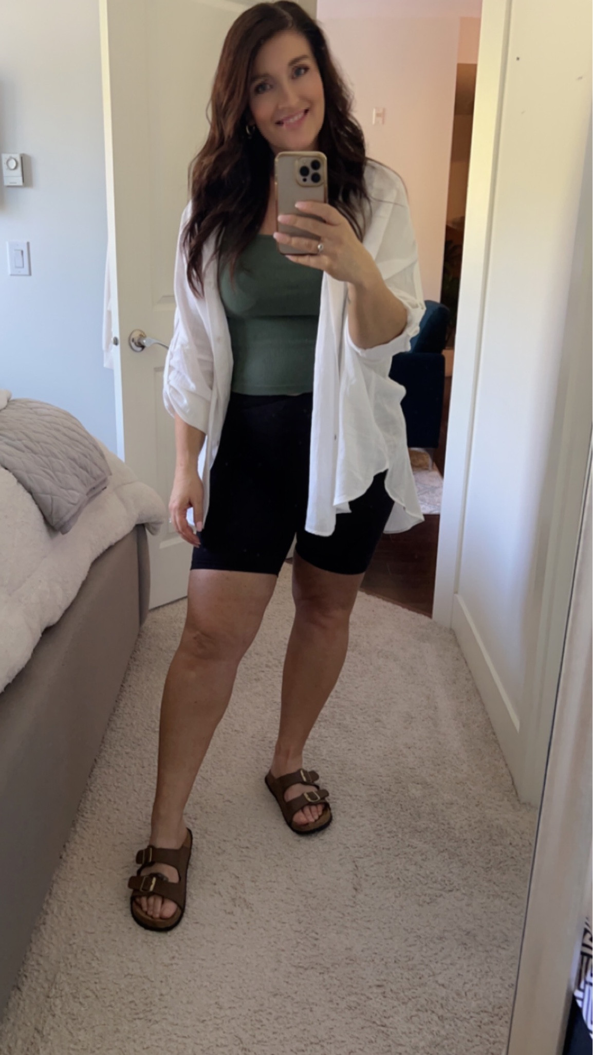 Realistic ootd. Just wanted to feel comfy today. I’m wearing a size small in the shirt, and a medium in both the shorts and tank top  

#LTKFind #LTKfit #LTKshoecrush