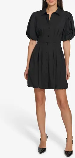 Puff Sleeve Mini Shirtdress | Nordstrom