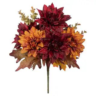 14" Burgundy & Orange Dahlia & Maple Bush by Ashland® | Michaels | Michaels Stores