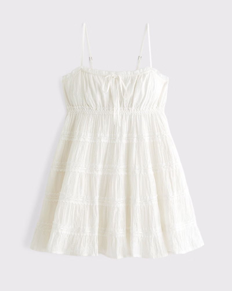 Women's Lace Tie-Front Mini Dress | Women's Dresses & Jumpsuits | Abercrombie.com | Abercrombie & Fitch (US)