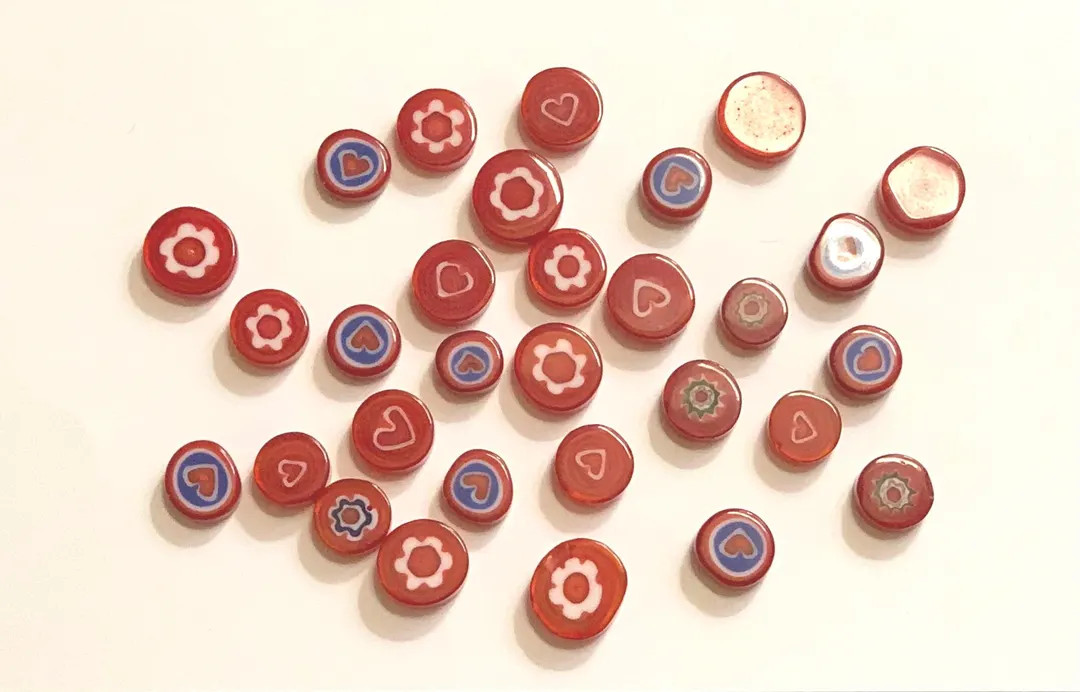 Mosaic Tiles/red Millefiori Glass Mix 1 Ounce (+/- 25pc)// - Etsy | Etsy (US)