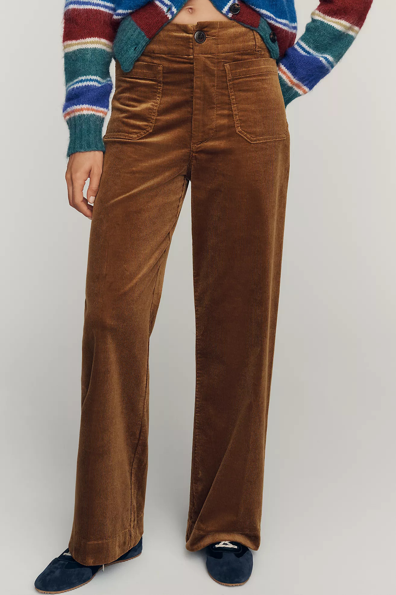 Maeve Colette Corduroy Full Length Wide Leg Pants | Anthropologie (US)