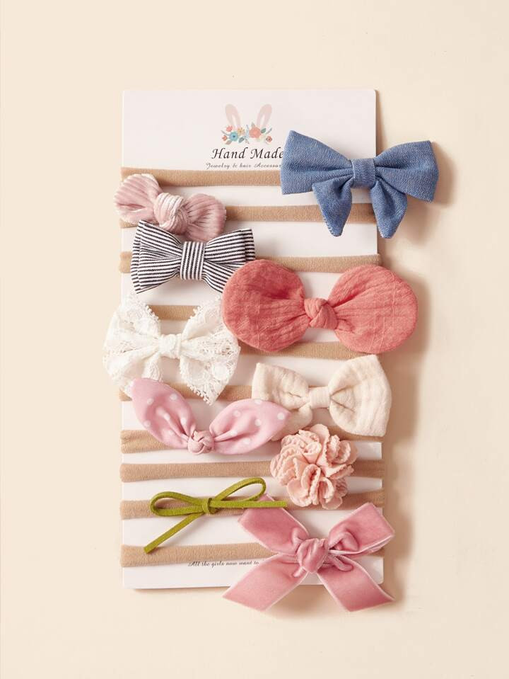 10pcs Baby Bow Decor Headband | SHEIN
