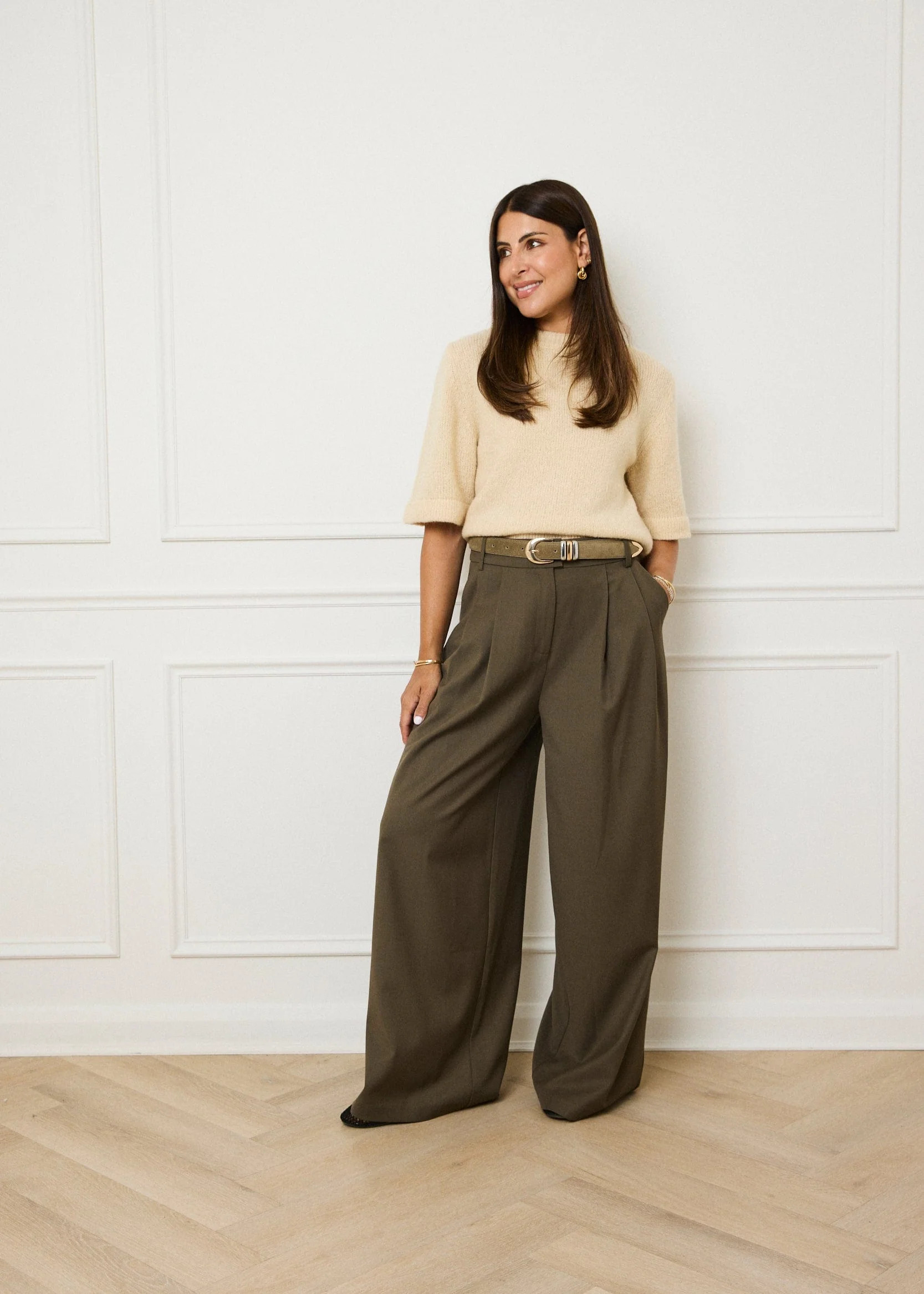 ULTRA WIDE LEG TROUSER - KHAKI | WAT The Brand