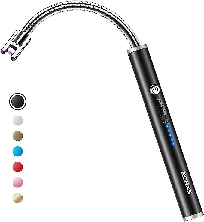 RONXS Lighter Electric Lighter Rechargeable Arc USB Candle Lighters with LED Battery Display, Fle... | Amazon (US)