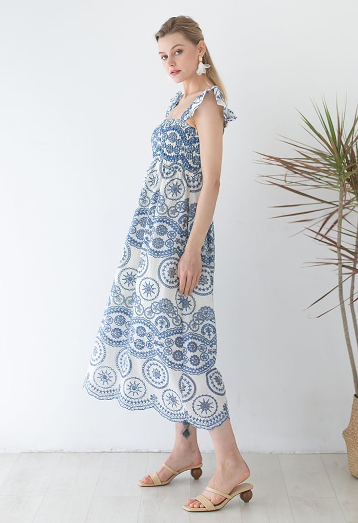 Dreamy Boho Embroidered Cutout Maxi Dress | Chicwish