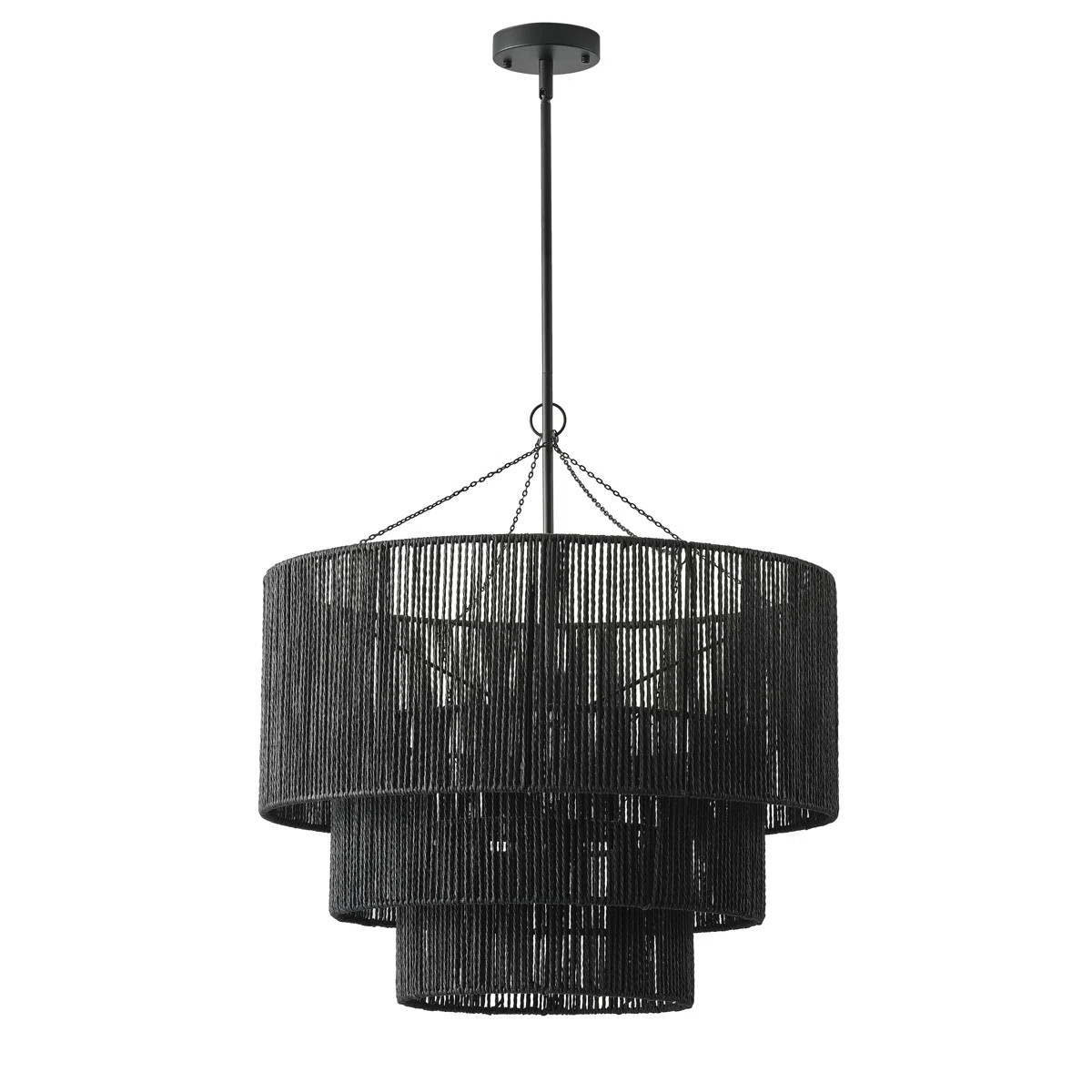 Arlandus 1-Light 23.62 inch E26 Woven Black Finish Dimmable Pendant Light | Wayfair North America