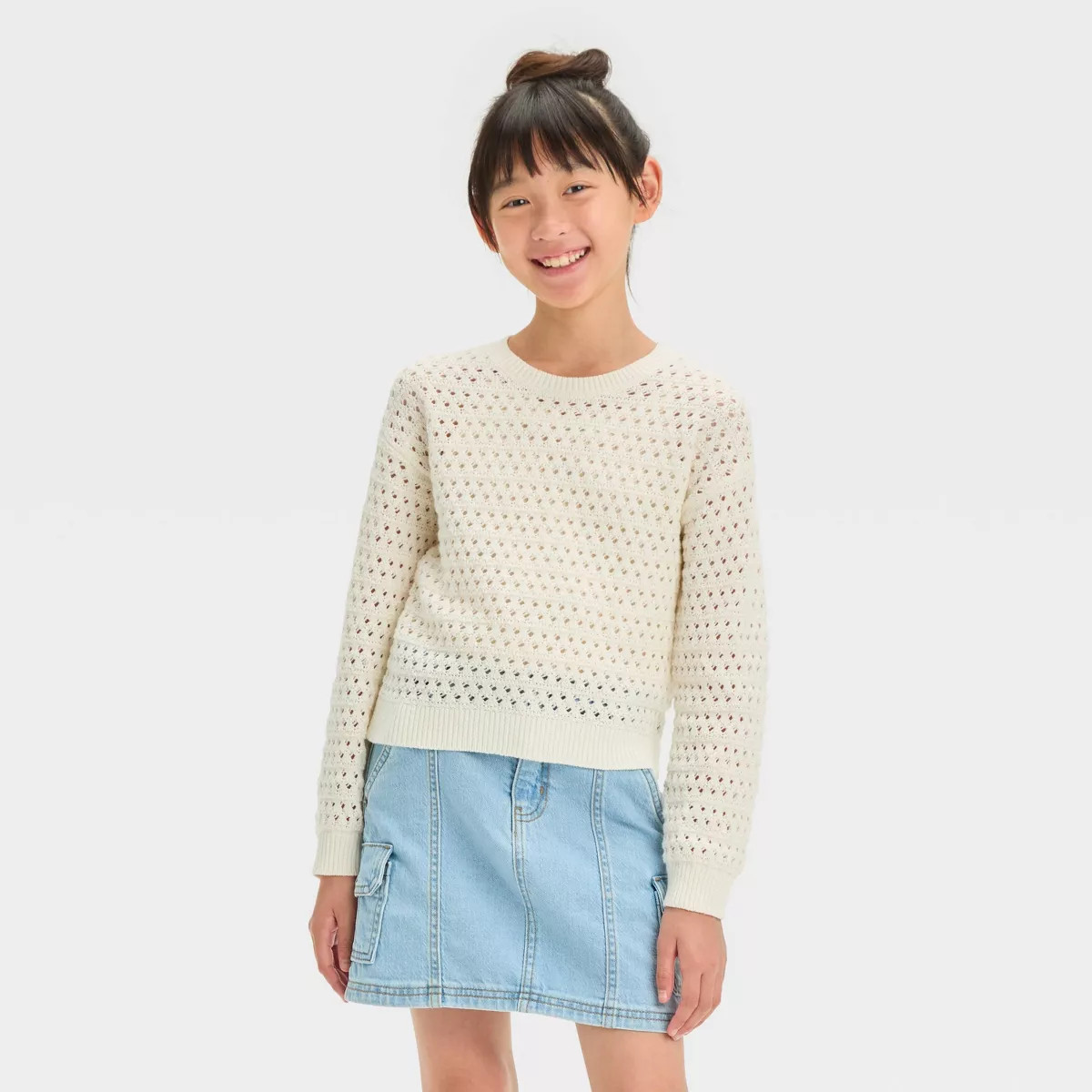 Girls' Openwork Pullover Sweater - Cat & Jack™ | Target