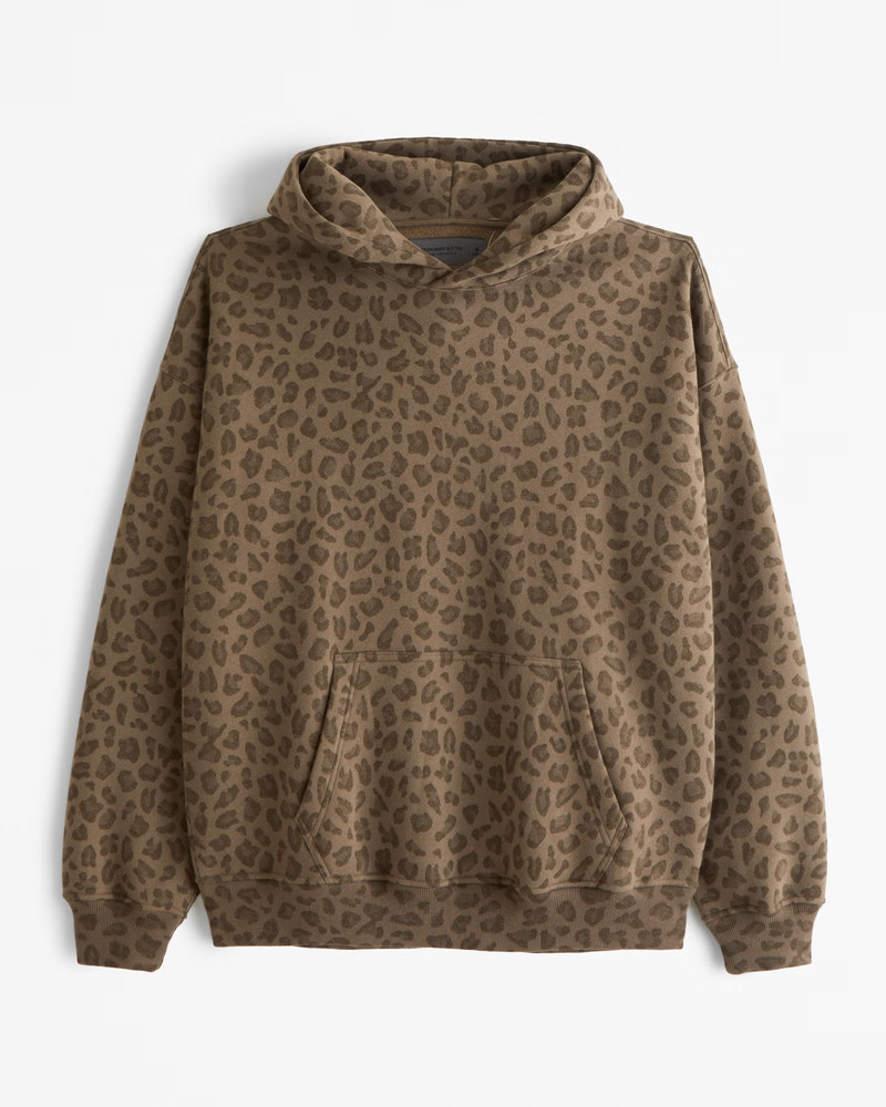 Abercrombie & Fitch Men's Essential Popover Hoodie in Brown Leopard Print - Size XS | Abercrombie & Fitch (US)