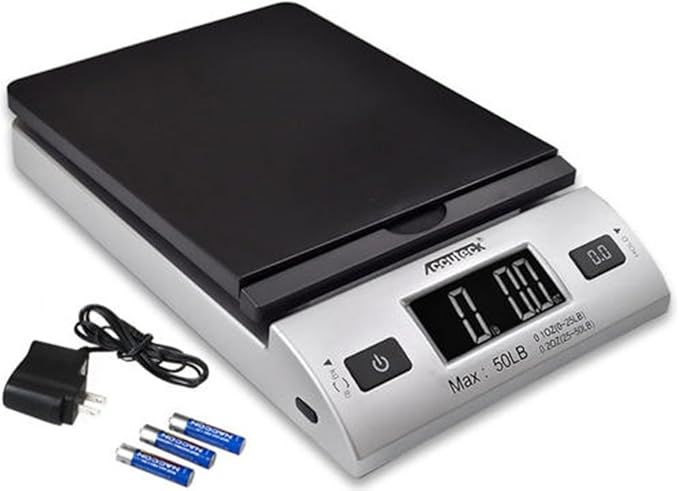 ACCUTECK All-in-1 Series W-8250-50bs A-Pt 50 Digital Shipping Postal Scale with Ac Adapter, Silve... | Amazon (US)