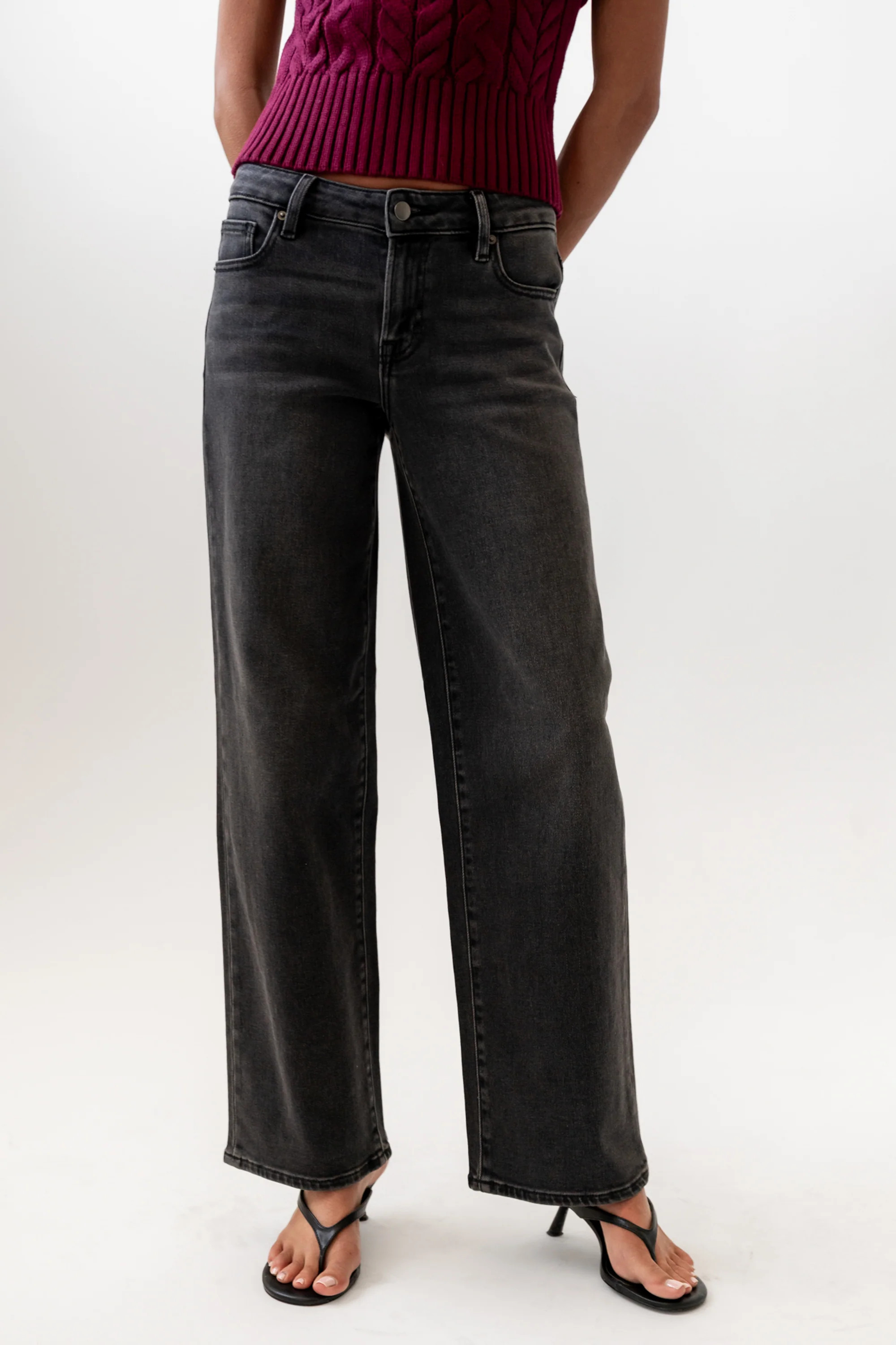 Sloane Wide Leg Jeans in Black | Böhme US
