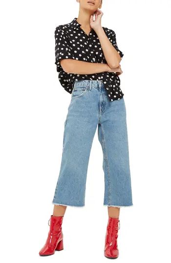 Women's Topshop Petite Wide Leg Crop Jeans | Nordstrom