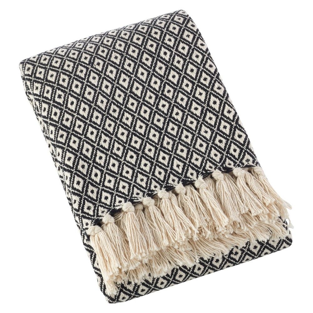 Light Brown Sevan Soft Cotton Diamond Weave Throw Blankets (50""x60"") - Saro Lifestyle | Target