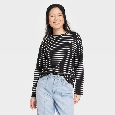 Women's Long Sleeve T-Shirt - A New Day™ Striped | Target