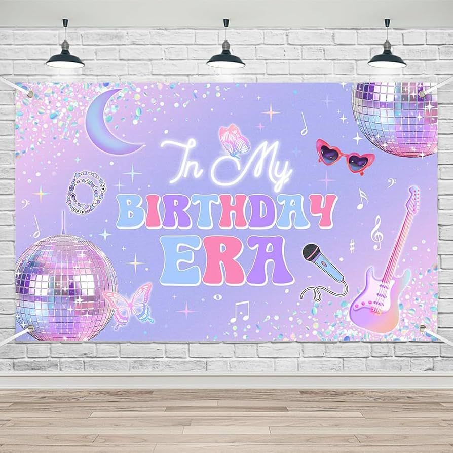 Lofaris Purple in My Birthday Era Banner Backdrop for Singer Birthday Party Decorations Glitter D... | Amazon (US)