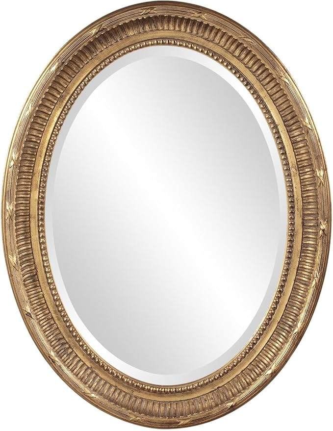 Howard Elliott Nero Oval Wall Hanging Mirror for Wall, Rich Country Gold Decorative Oval Mirror f... | Amazon (US)