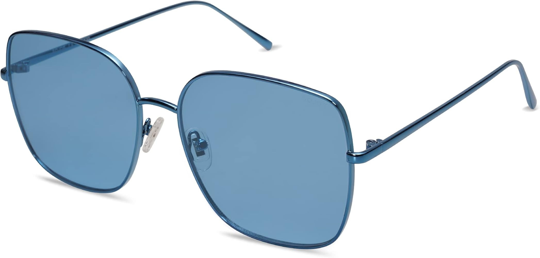 SOJOS Trendy Oversized Square Metal Frame Sunglasses for Women Men Flat Mirrored Lens UV Protecti... | Amazon (US)